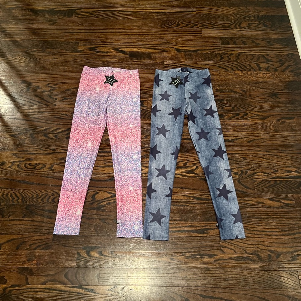 Pixielane Pink and Blue Star Leggings